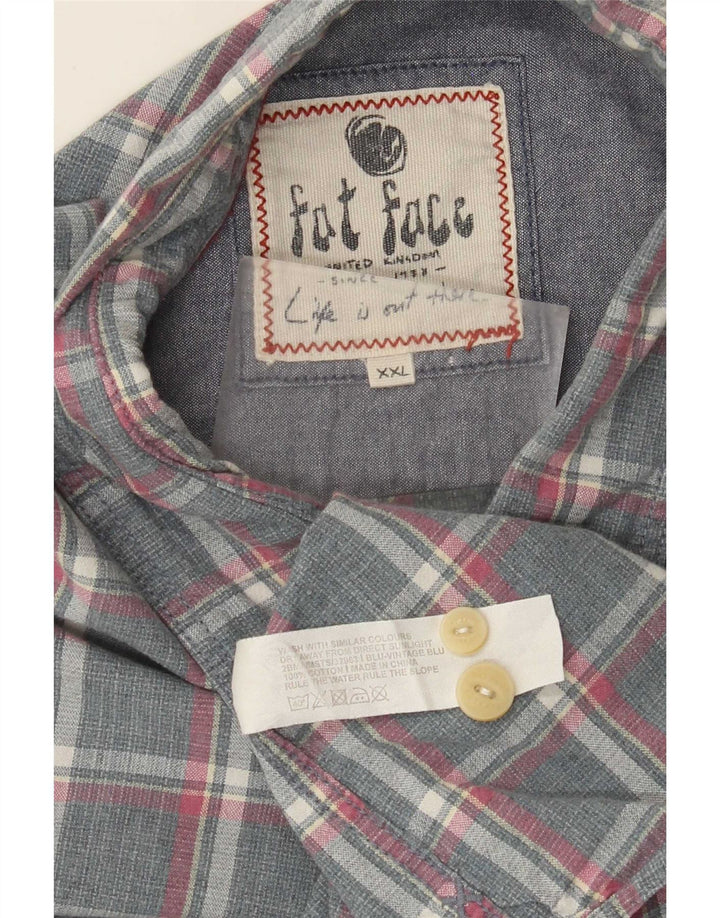 Fat Face muška košulja standardnog kroja 2XL sivi karirani pamuk