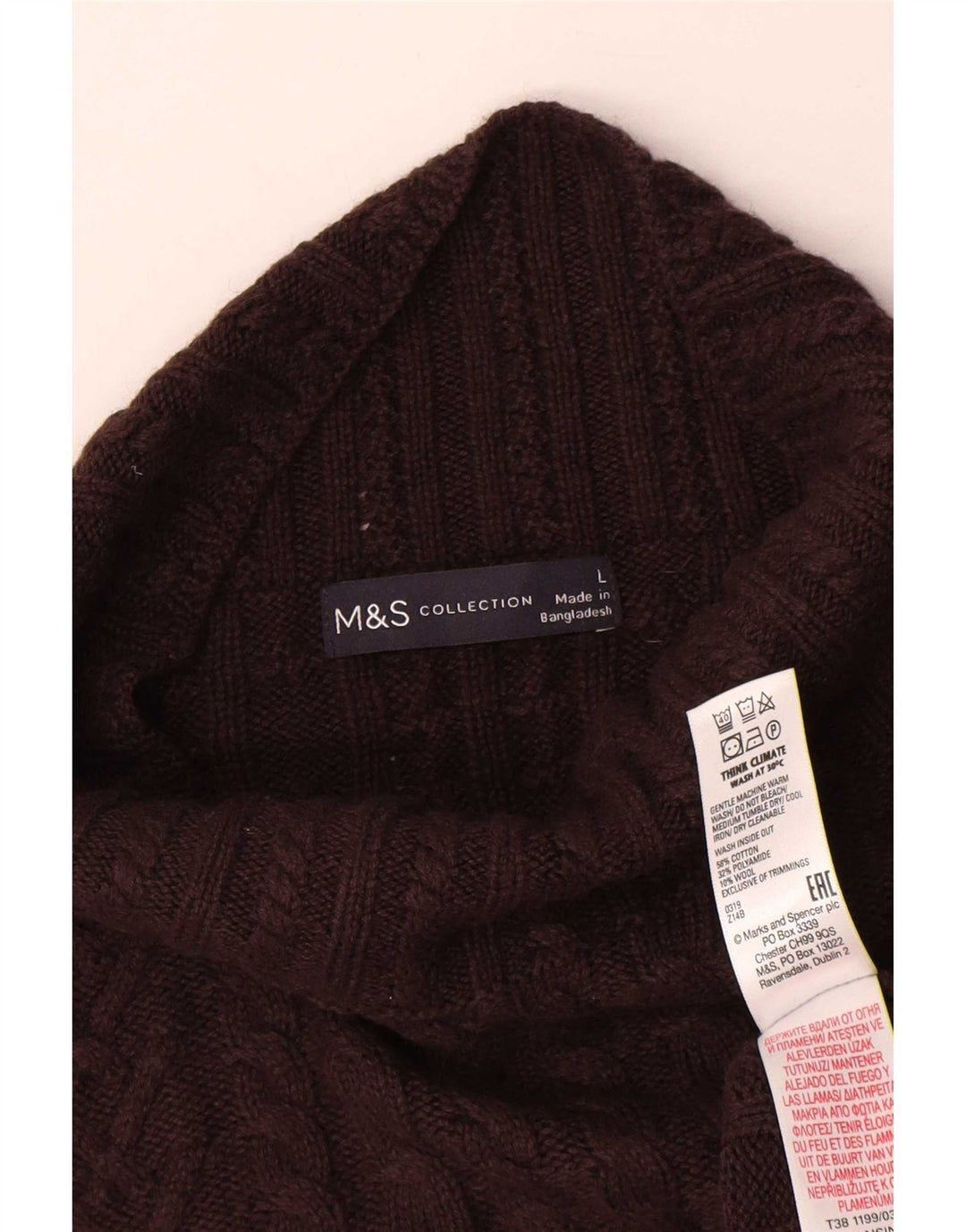 Marks & Spencer ženski džemper s kornjačičastim ovratnikom UK 16 Veliki smeđi