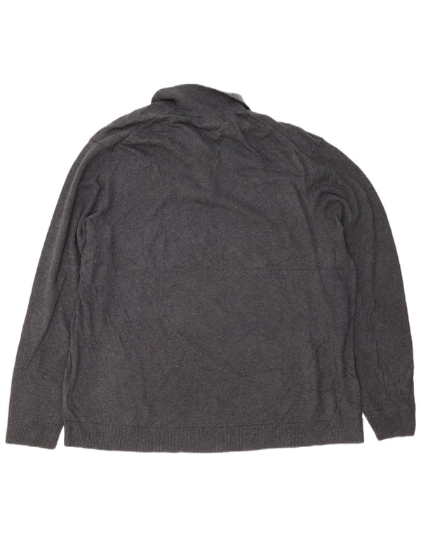 EDDIE BAUER Muški pulover s polo ovratnikom 2XL, sivi pamuk