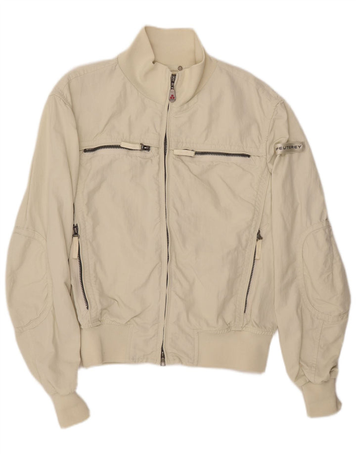PEUTEREY Muška bomber jakna UK 40 Large Off White Nylon