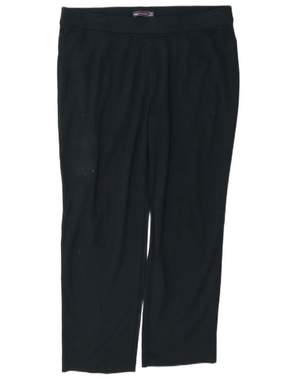 Marks & Spencer ženske ravne ležerne hlače UK 18 XL W38 L27 tamnoplave