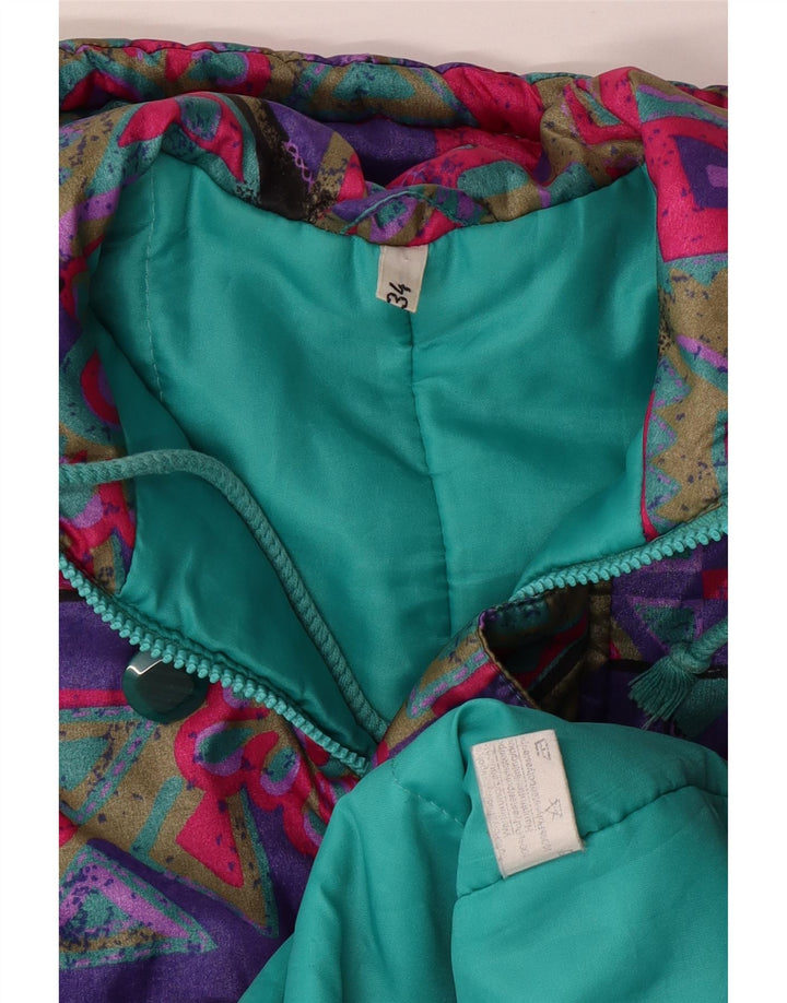 VINTAGE Vjetrovka s kapuljačom za djevojčice 15-16 godina Raznobojna geometrijska