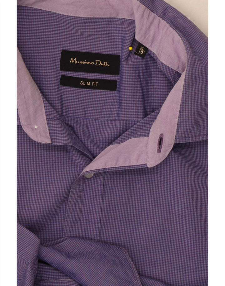 Massimo Dutti muška uska košulja XL ljubičasta gingham