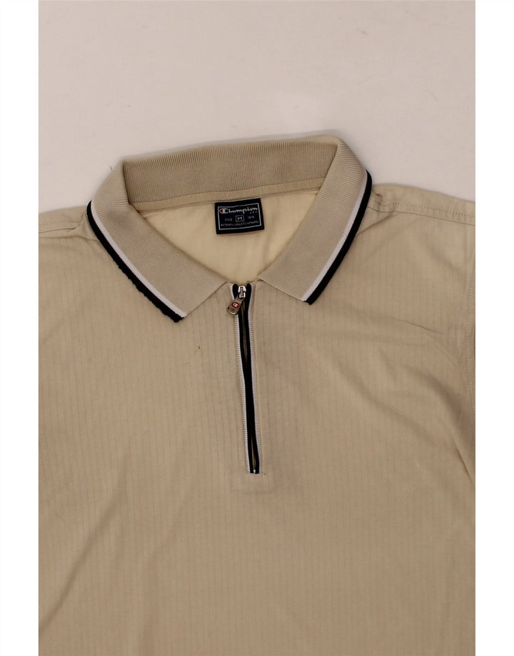 CHAMPION Mens Polo Shirt Medium Beige Cotton Vintage Champion and Second-Hand Champion from Messina Hembry 