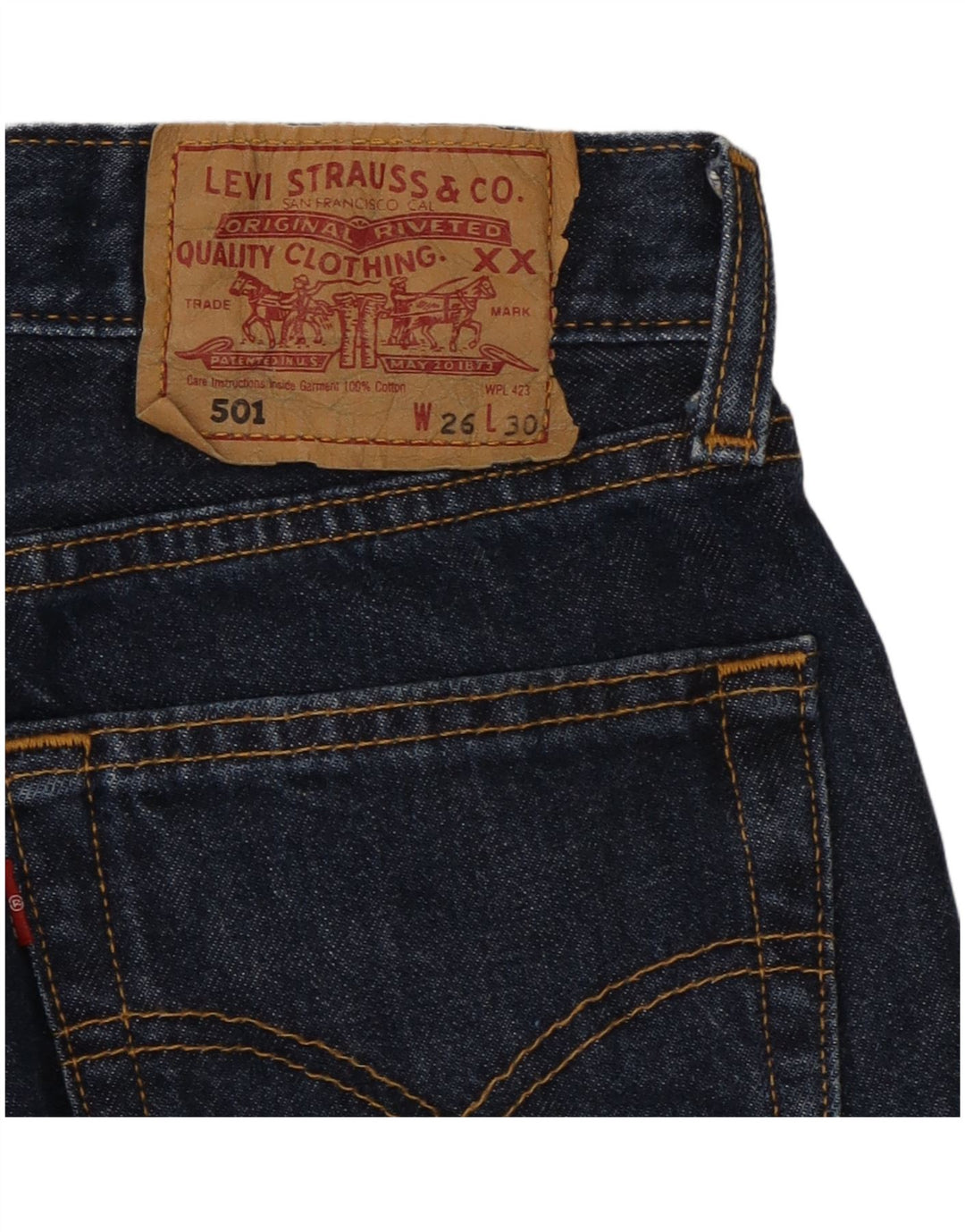 Levi's ženske 501 ravne traperice W26 L30 tamnoplave