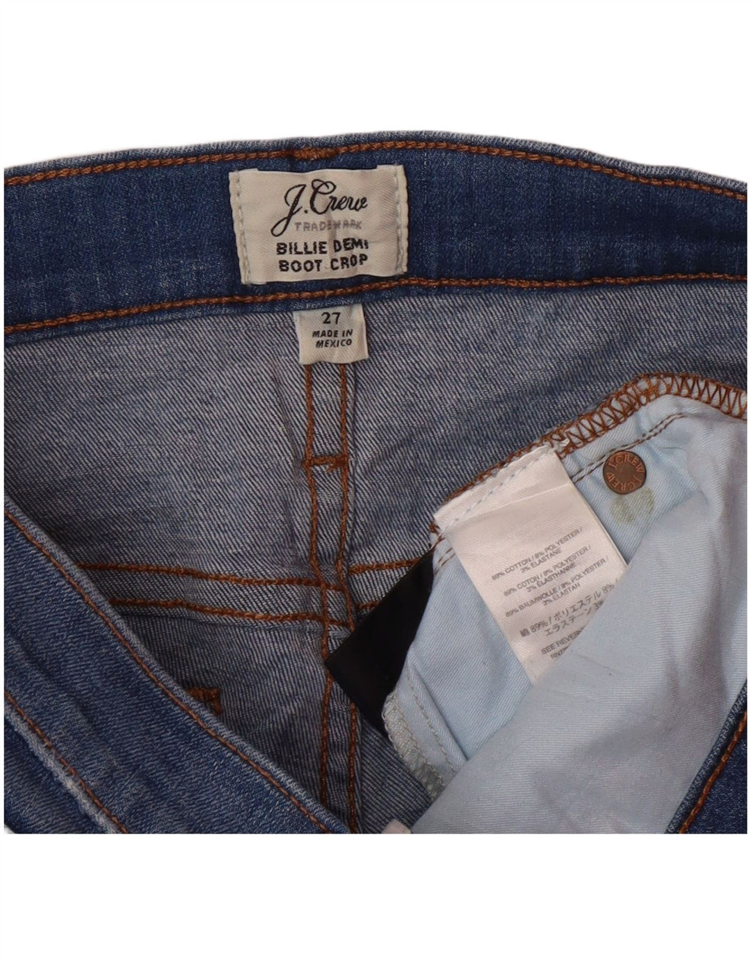 J. CREW Ženske kratke traperice Billie Demi Bootcut W27 L25 Plavi pamuk