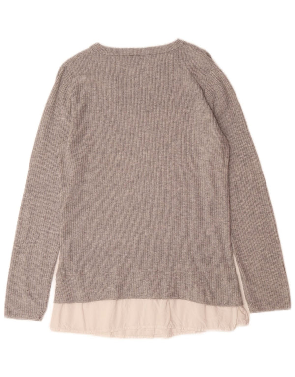 Topshop ženski pulover s visokim izrezom UK 10 Small Gray Colourblock
