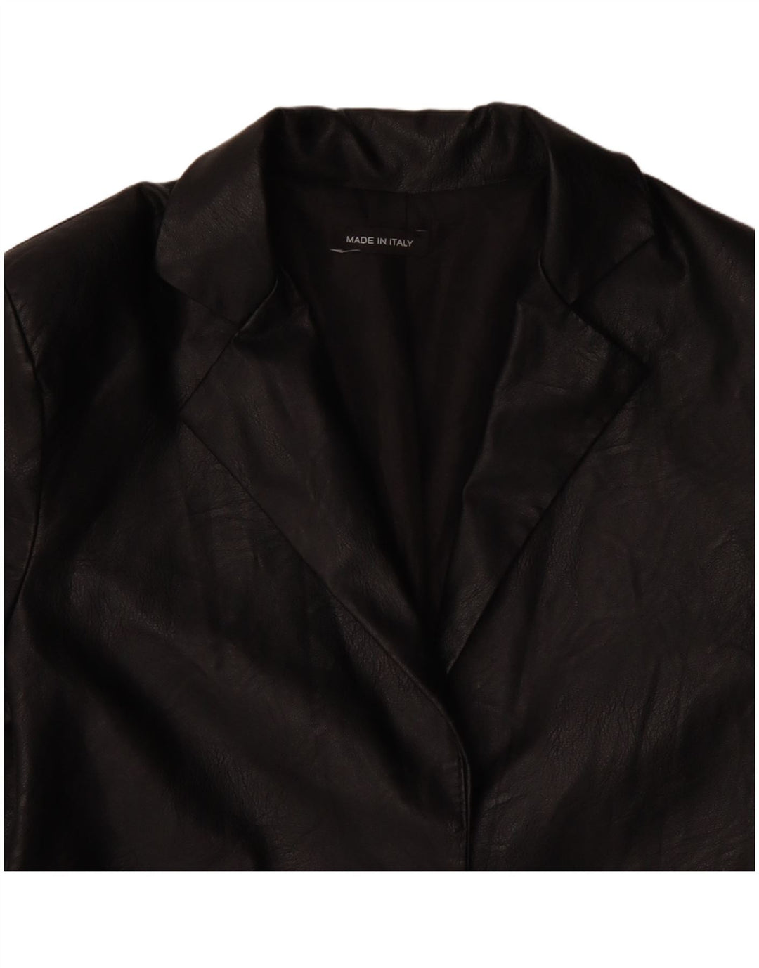 VINTAGE ženska jakna od umjetne kože s jednim gumbom UK 12 srednje crna