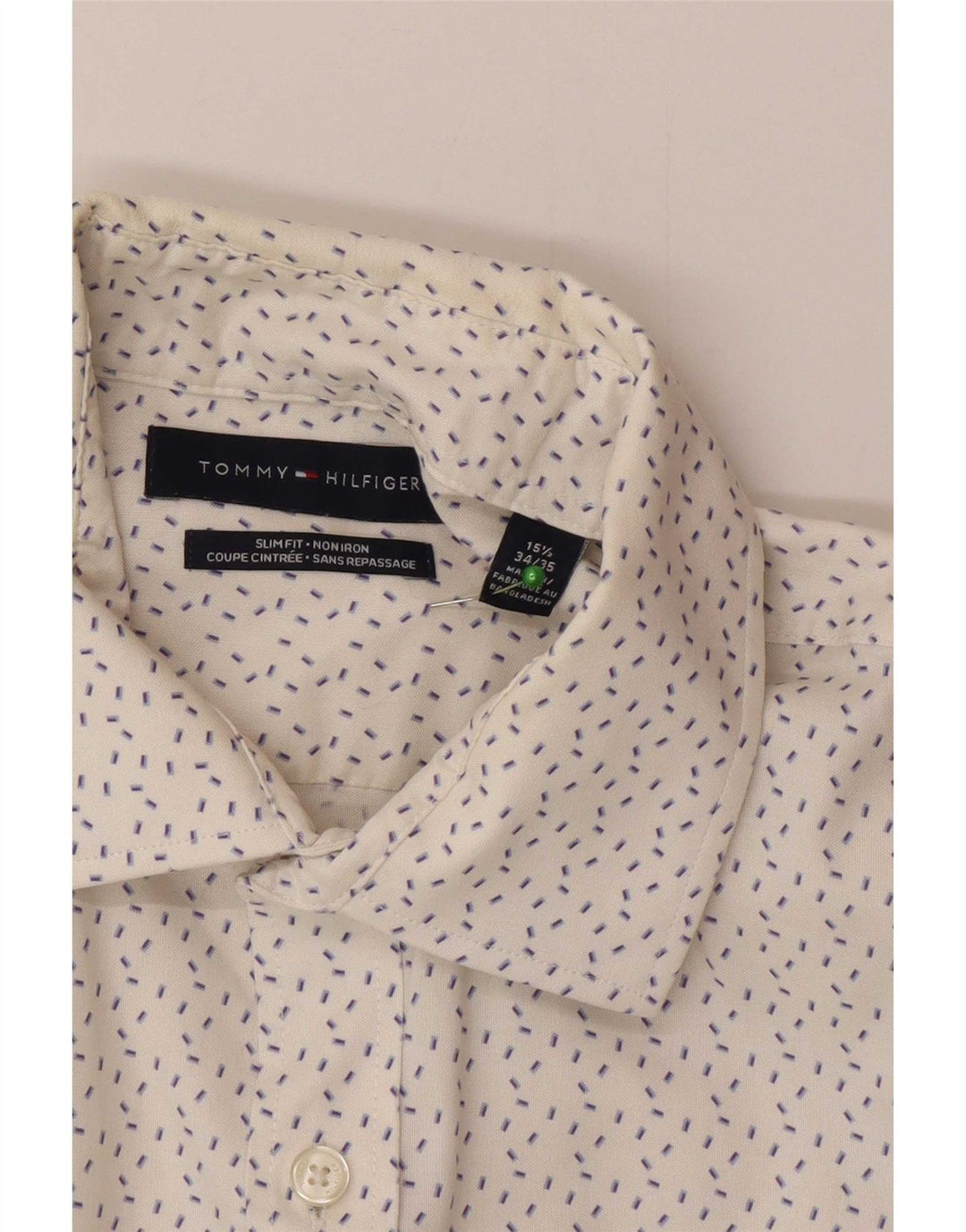 Tommy Hilfiger muška uska košulja veličine 15 1/2, srednje bijela na točkice