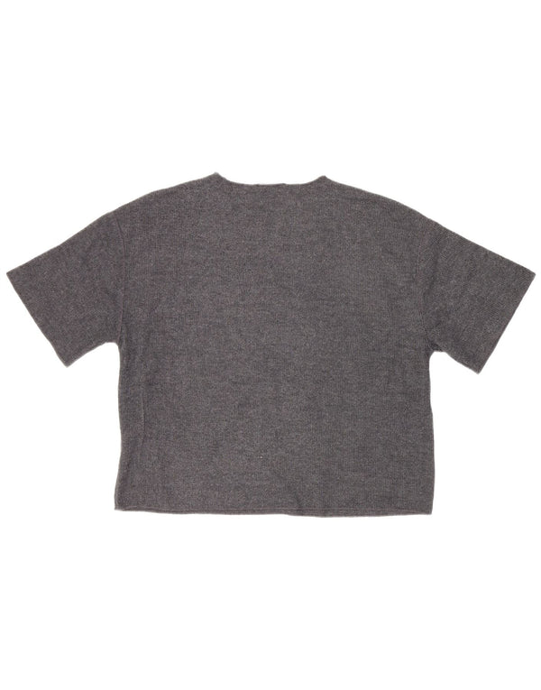 Zara Womens Oversized T-Shirt Top UK 10 Small Grey Polyester