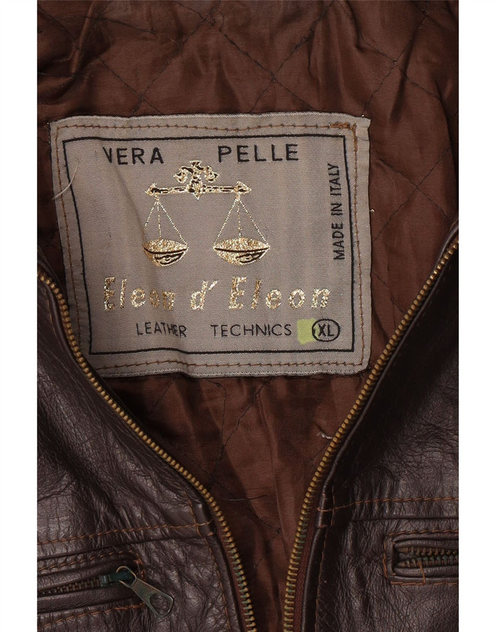 VINTAGE muška kožna jakna UK 42 XL smeđa koža