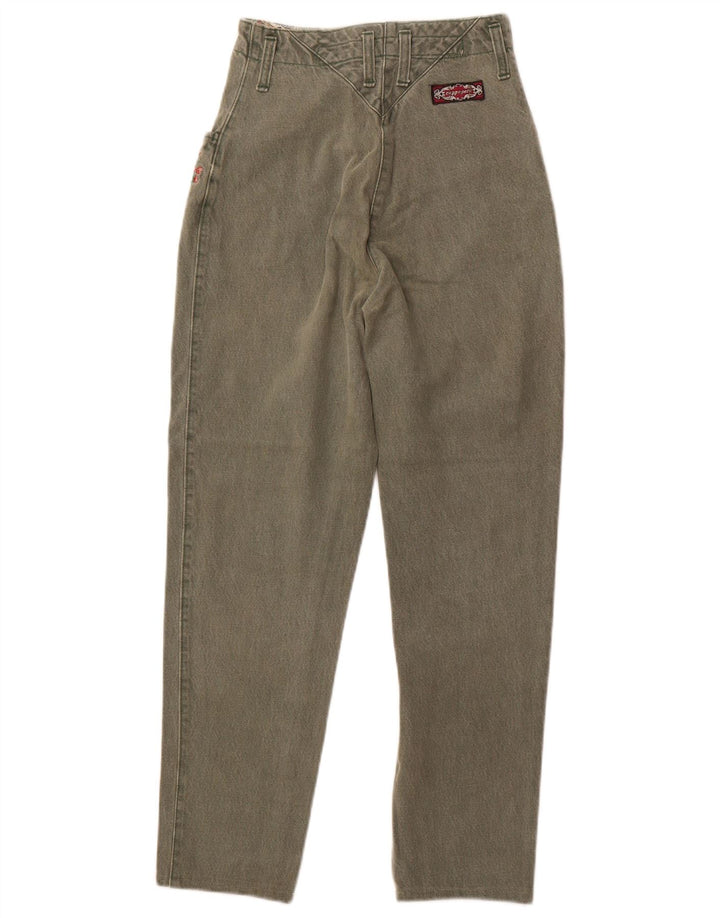 CAPPOPERA Womens Tapered Jeans W24 L27 Khaki Cotton