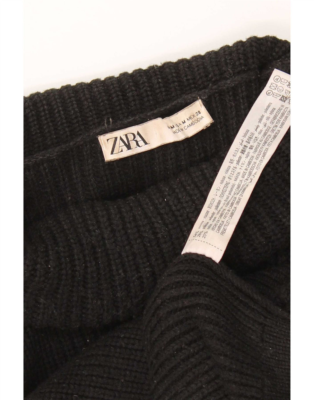 Zara ženski pulover s rol izrezom UK 14 Srednja crna viskoza