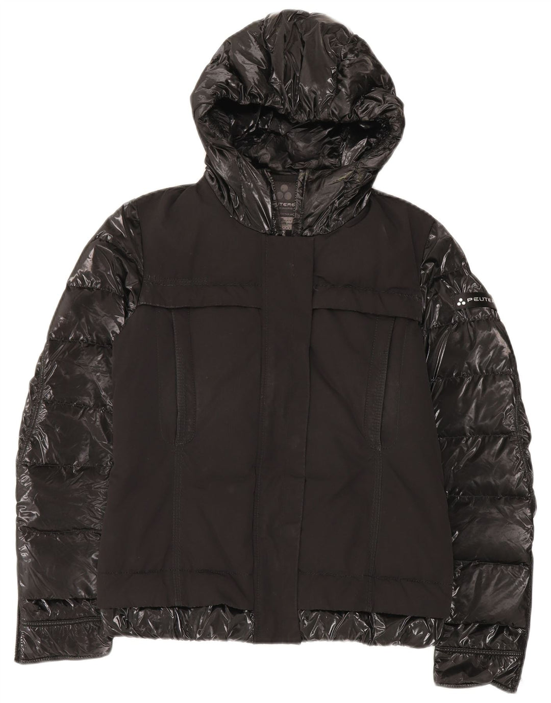 PEUTEREY Ženska podstavljena jakna s kapuljačom IT 42 Srednji crni poliamid