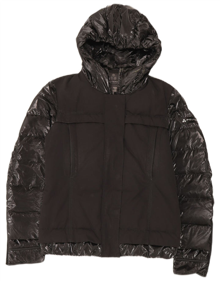 PEUTEREY Ženska podstavljena jakna s kapuljačom IT 42 Srednji crni poliamid