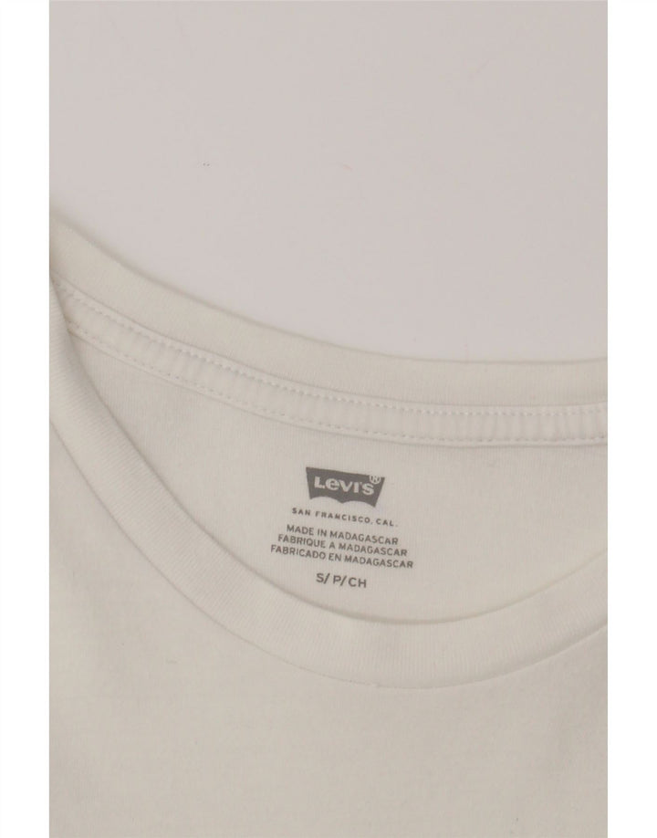 LEVI'S Mens Graphic T-Shirt Top Small White Cotton Vintage Levi's and Second-Hand Levi's from Messina Hembry 