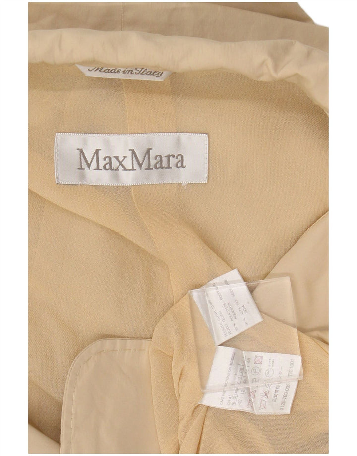 Max Mara ženski sako sa 2 gumba UK 14 veliki bež poliester