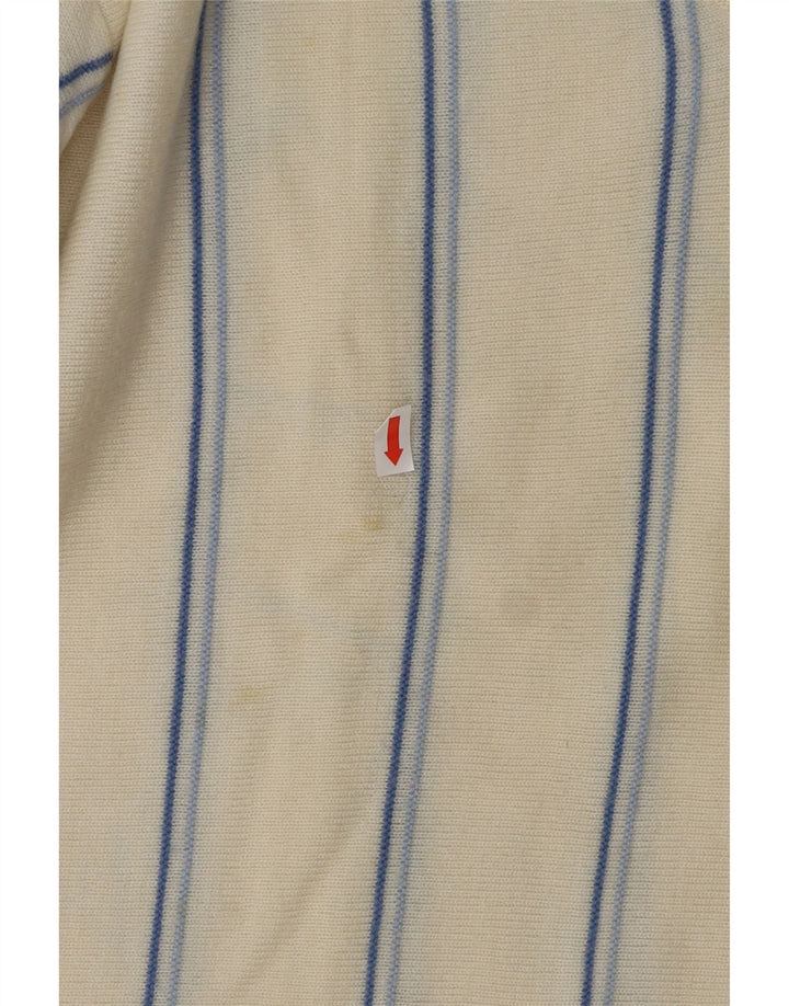 VINTAGE muški džemper s V-izrezom srednje bijele pruge