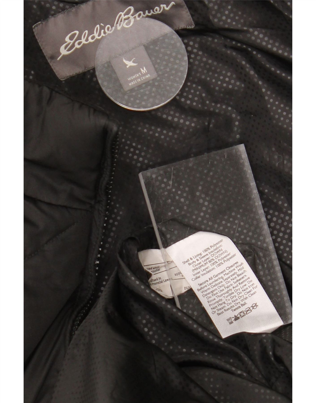 EDDIE BAUER Womens Padded Coat UK 14 Medium Black Polyester Vintage Eddie Bauer and Second-Hand Eddie Bauer from Messina Hembry 