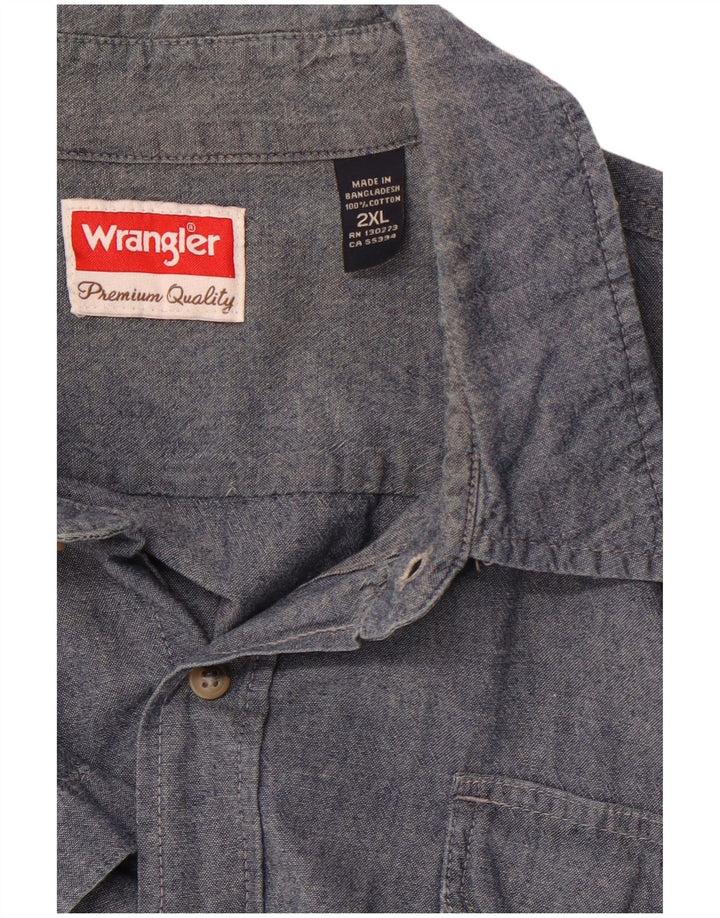 WRANGLER Muška majica kratkih rukava 2XL plavi pamuk