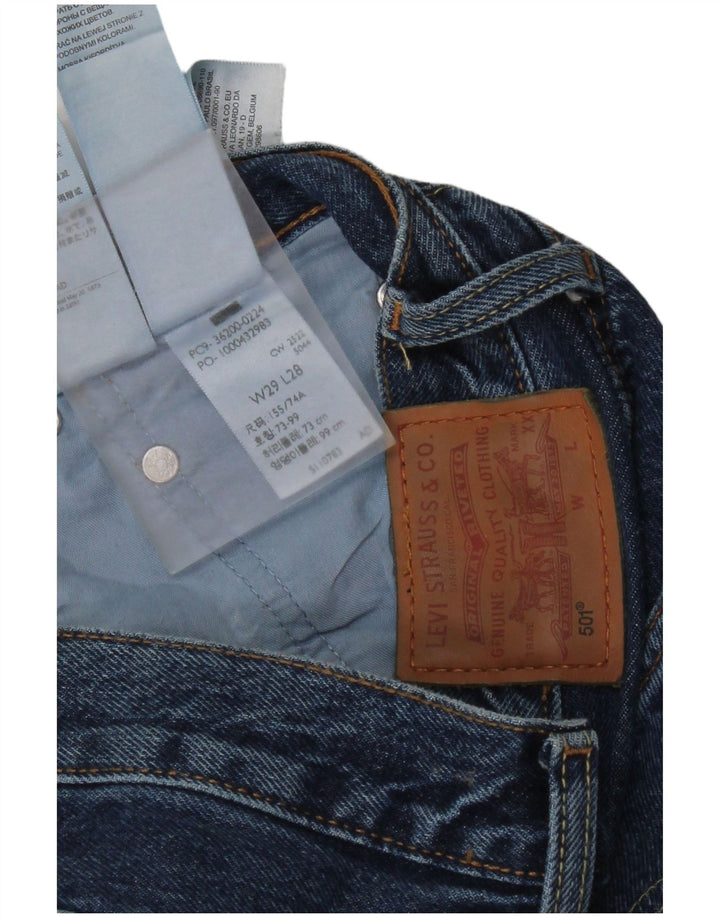 Levi's ženske 501 ravne traperice W29 L28 plavi pamuk
