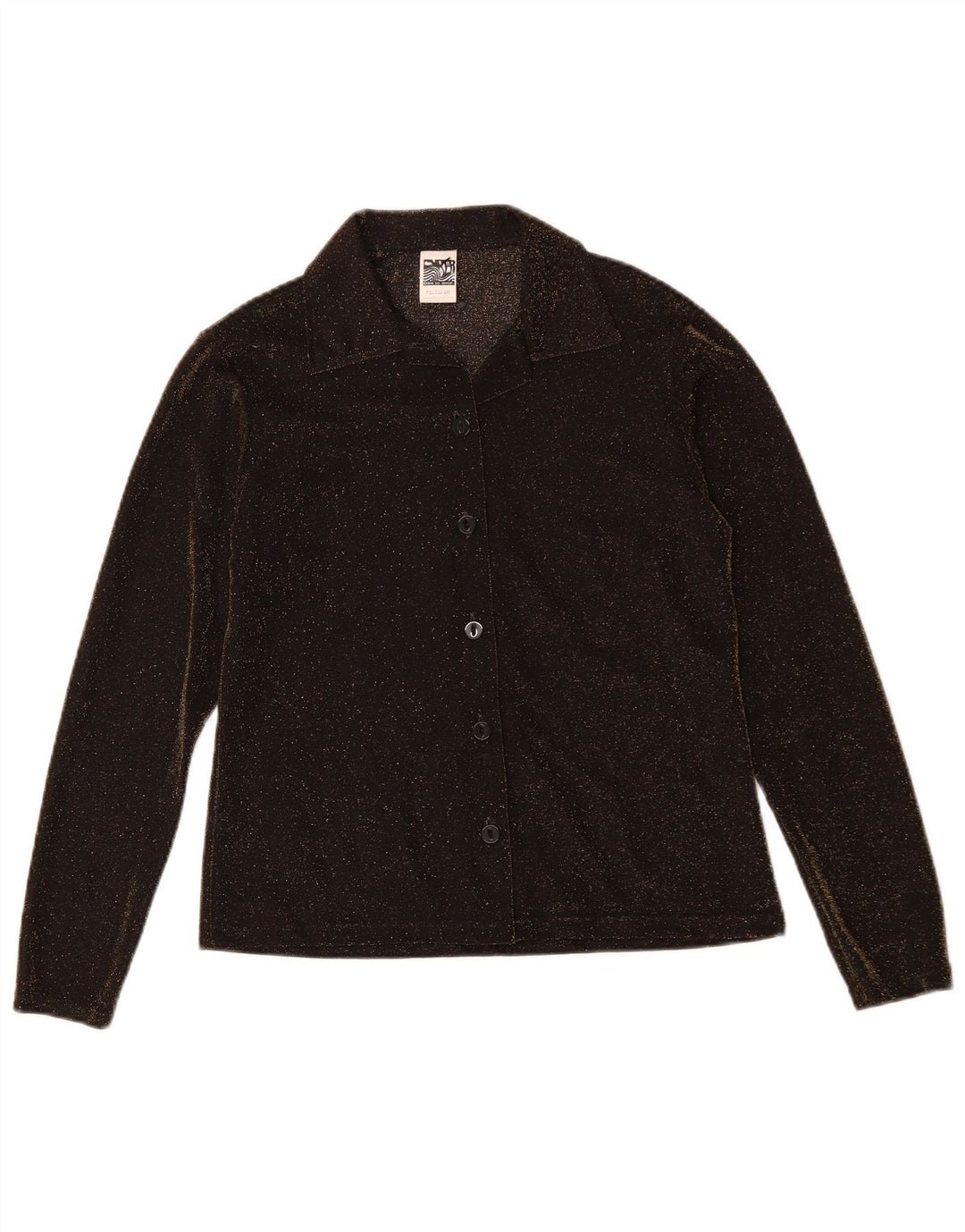 VINTAGE ženska košulja bluza UK 14 srednje smeđi poliester