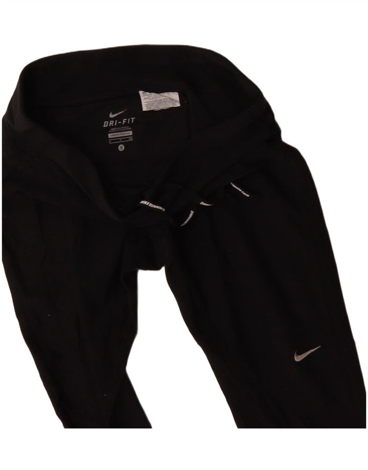 Nike Ženske Dri Fit Trenirke Hlače UK 10 Male crne poliesterske