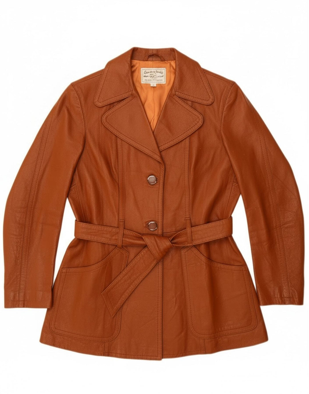 Vintage ženska kožna jakna UK 14 Srednje smeđa koža