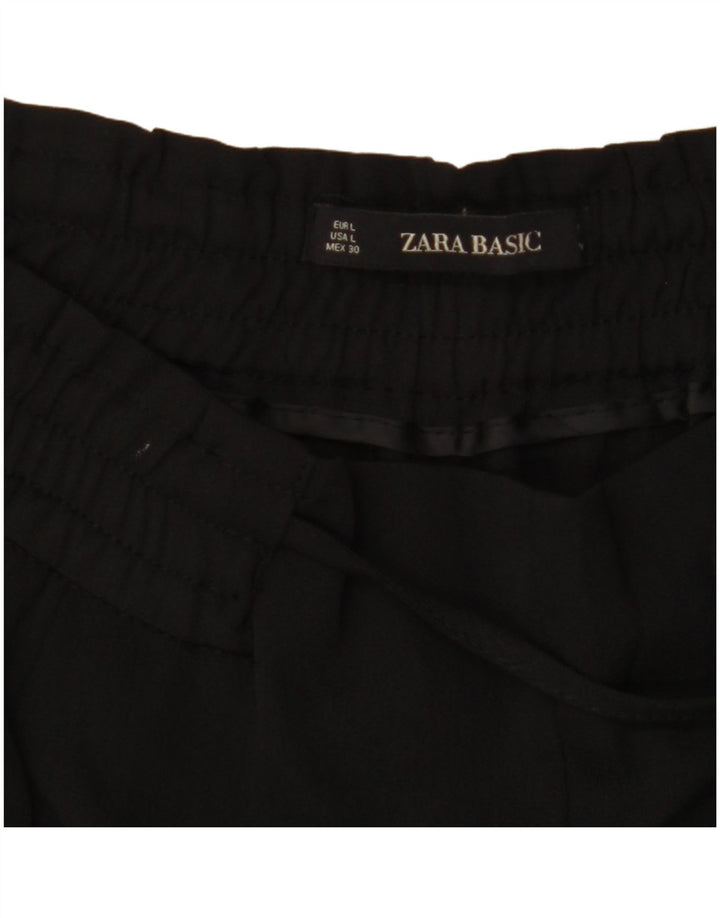 ZARA Ženske skraćene sužene hlače visokog struka UK 16 Large W34 L27 Crne