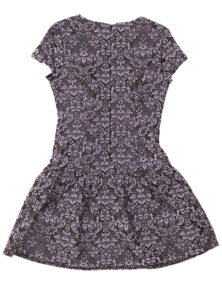 Monsoon ženska haljina A-kroja UK 10 Mali sivi poliester s paisley motivima