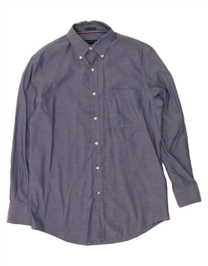 TOMMY HILFIGER Mens Regular Fit Shirt Size 15 1/2 Medium Blue Cotton Vintage Tommy Hilfiger and Second-Hand Tommy Hilfiger from Messina Hembry 