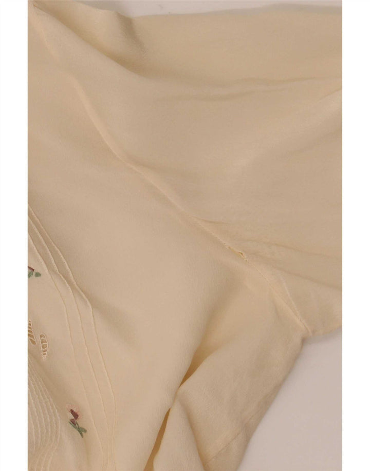 Vintage ženska košulja bluza EU 38 srednje bijele cvjetne svile