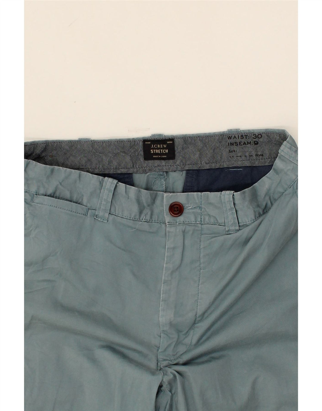 J. CREW Mens Chino Shorts W30 Medium Blue Cotton Vintage J. Crew and Second-Hand J. Crew from Messina Hembry 