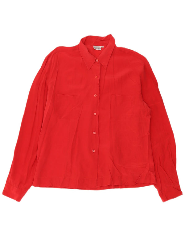 Andrea Mare Womens Shirt Blouse UK 16 Large Red Silk