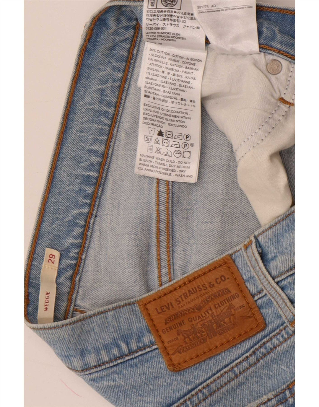 Levi's ženske uske traperice Wedgie W29 L26 plavi pamuk
