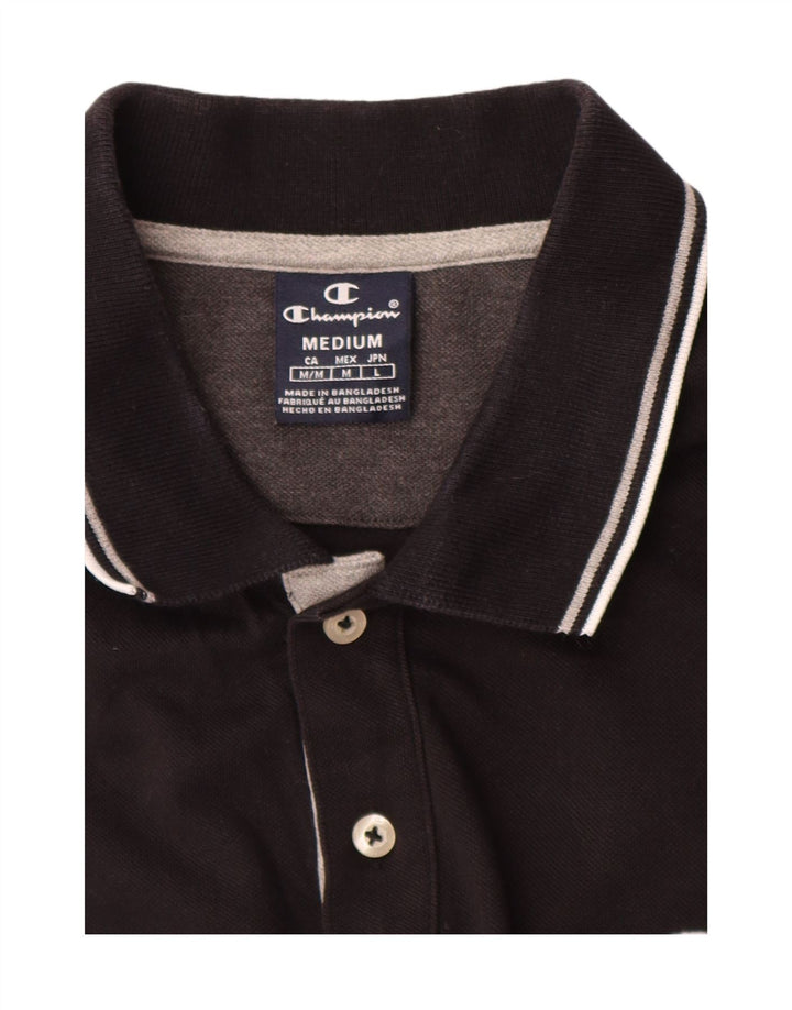 CHAMPION Mens Polo Shirt Medium Black