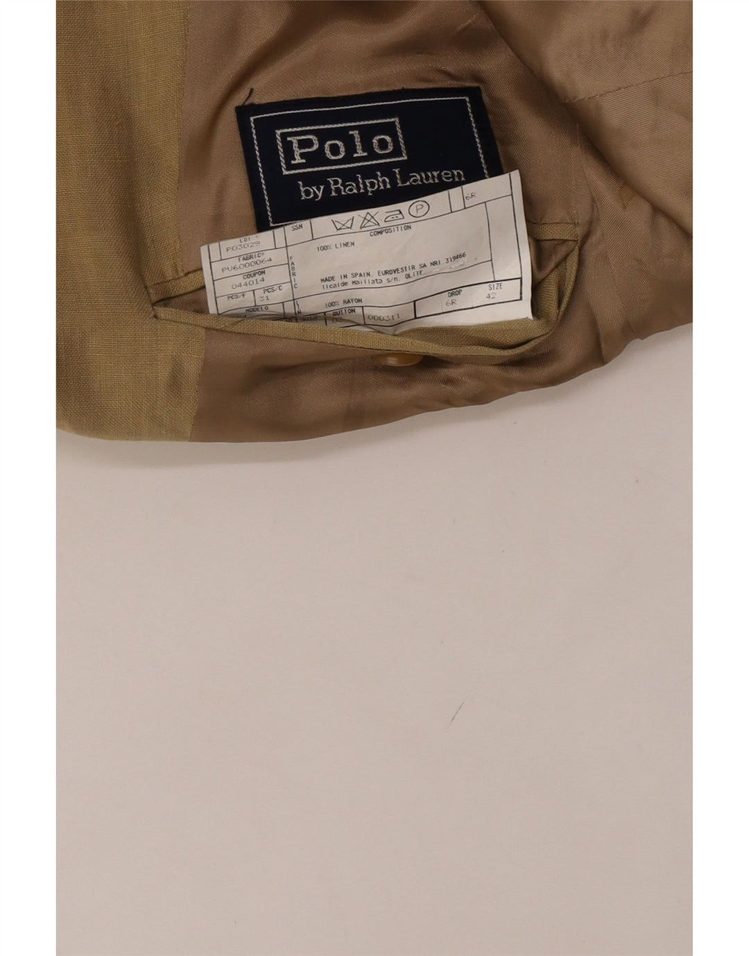 Polo Ralph Lauren muška jakna sa 3 gumba UK 42 Large Beige Lan