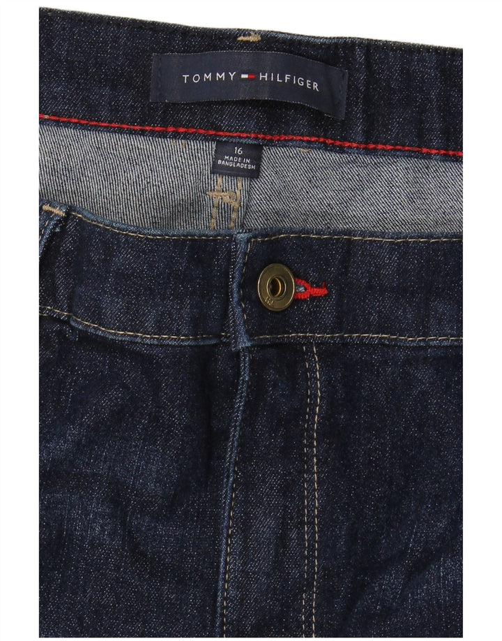 TOMMY HILFIGER Ženske ravne traperice visokog struka US 16 2XL W38 L28 tamnoplave