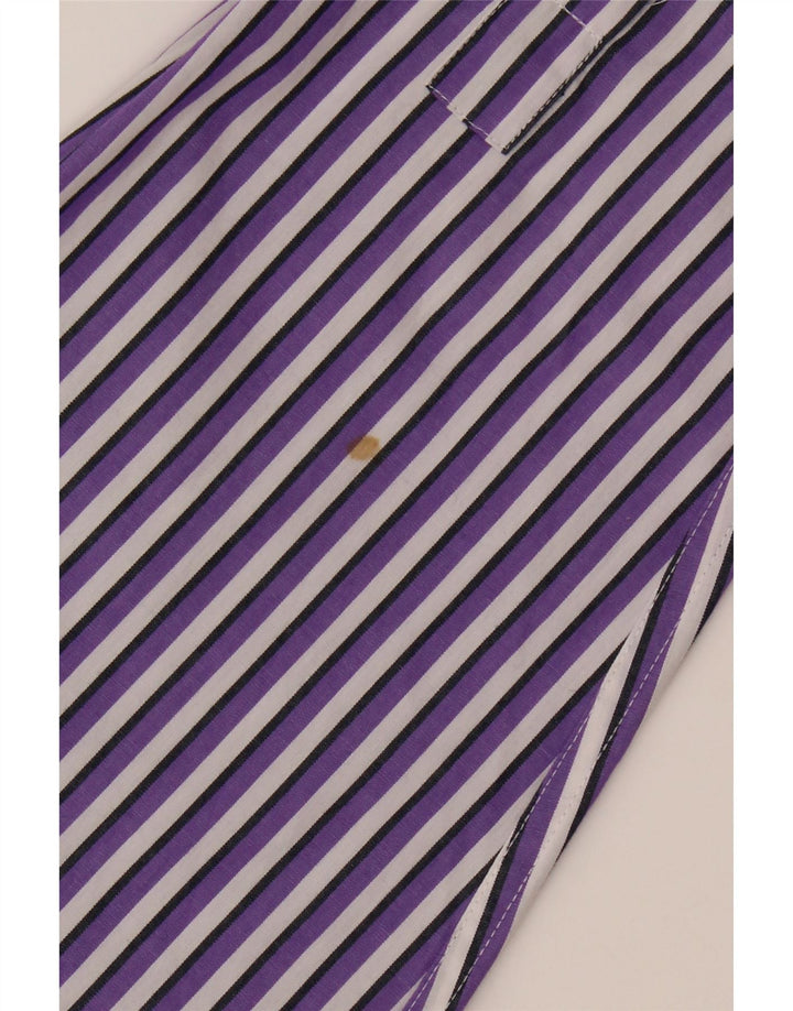 CHAPS Mens Shirt Medium Purple Striped Cotton Vintage Chaps and Second-Hand Chaps from Messina Hembry 