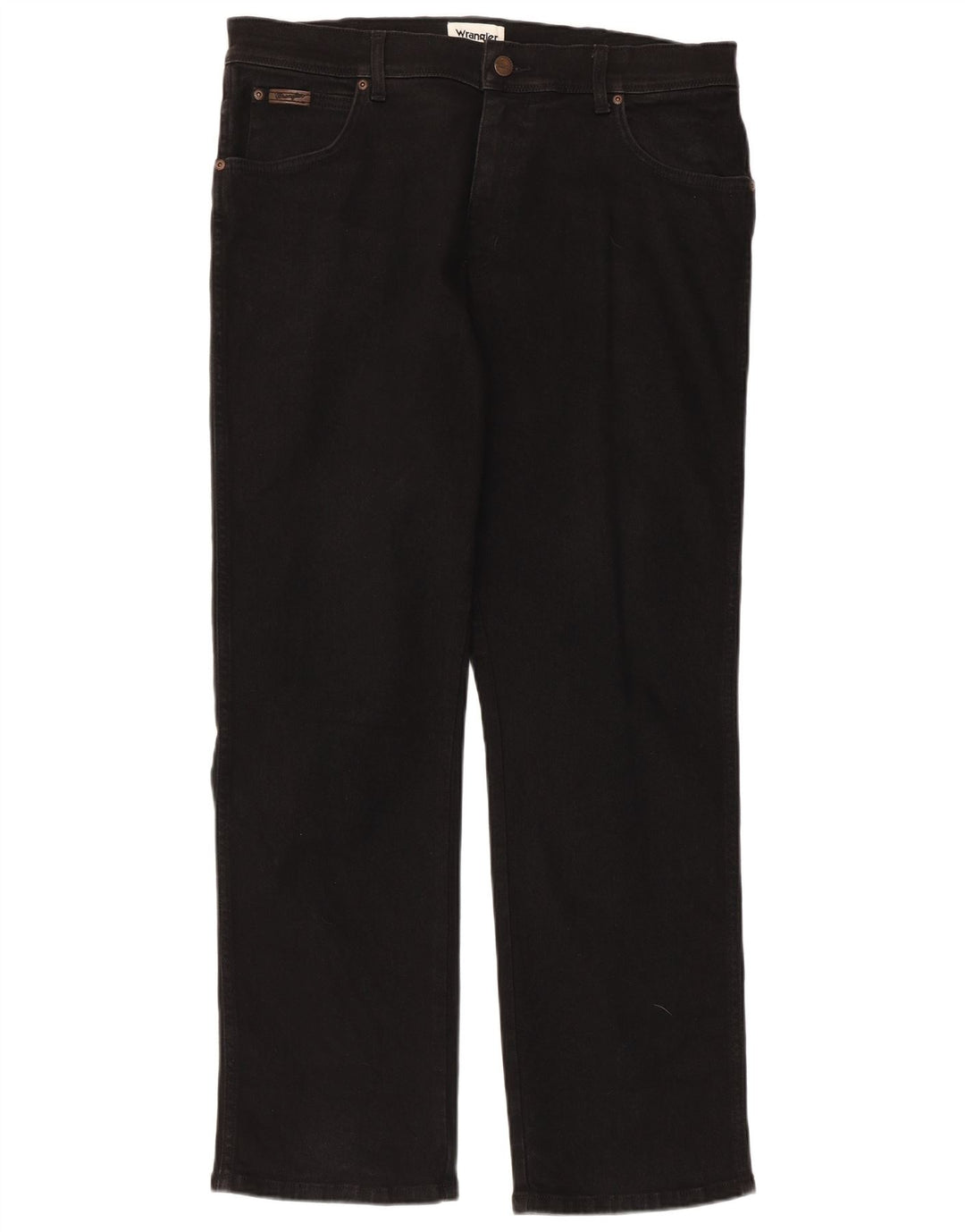 Wrangler muške teksaške ravne traperice W36 L30 crni pamuk