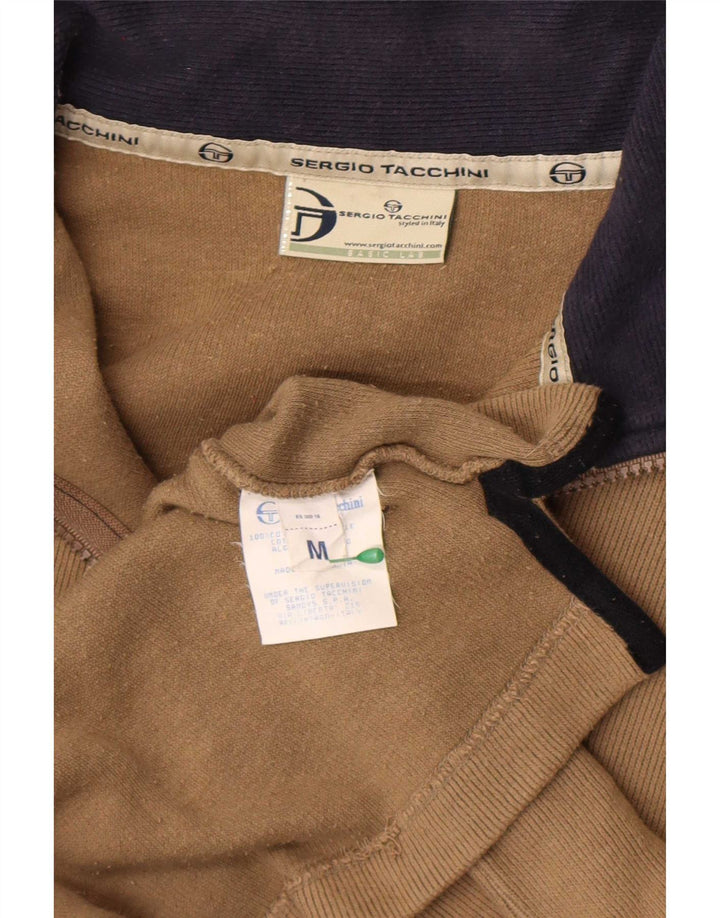 Sergio Tacchini muška majica s izrezom i srednjim bež pamukom