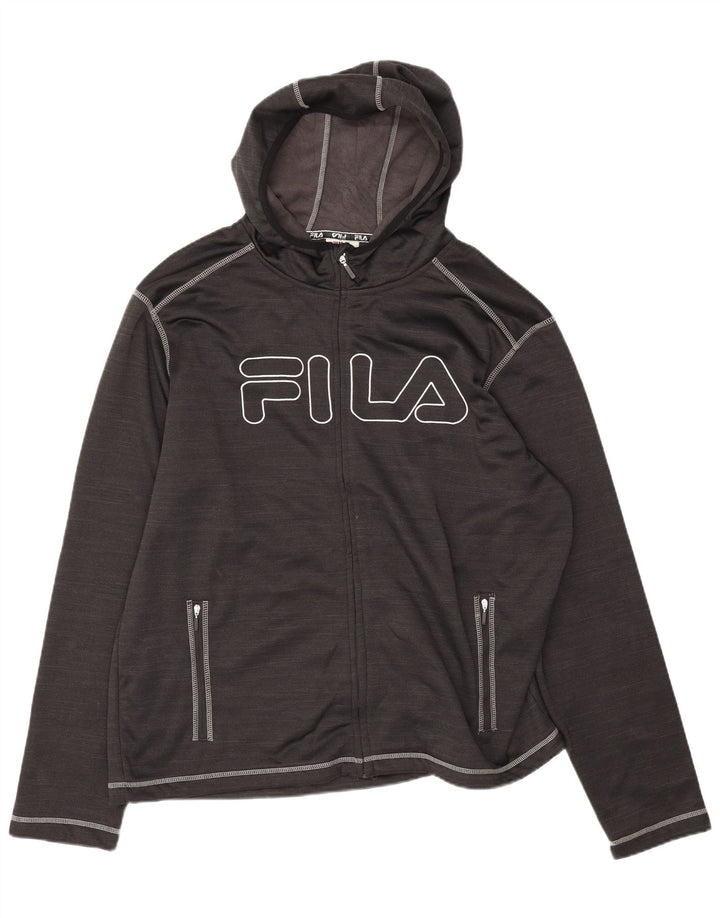 Fila muški pulover s kapuljačom s patentnim zatvaračem 2XL crni poliester
