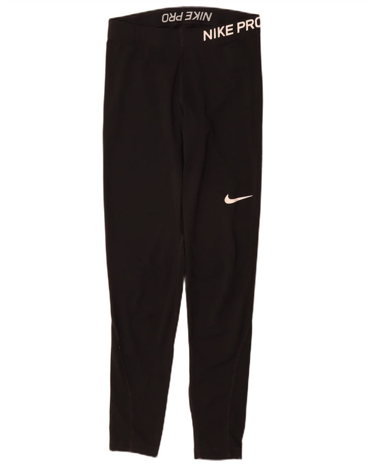 Nike Ženske Dri Fit Graphic Leggings UK 10 Male crne poliesterske