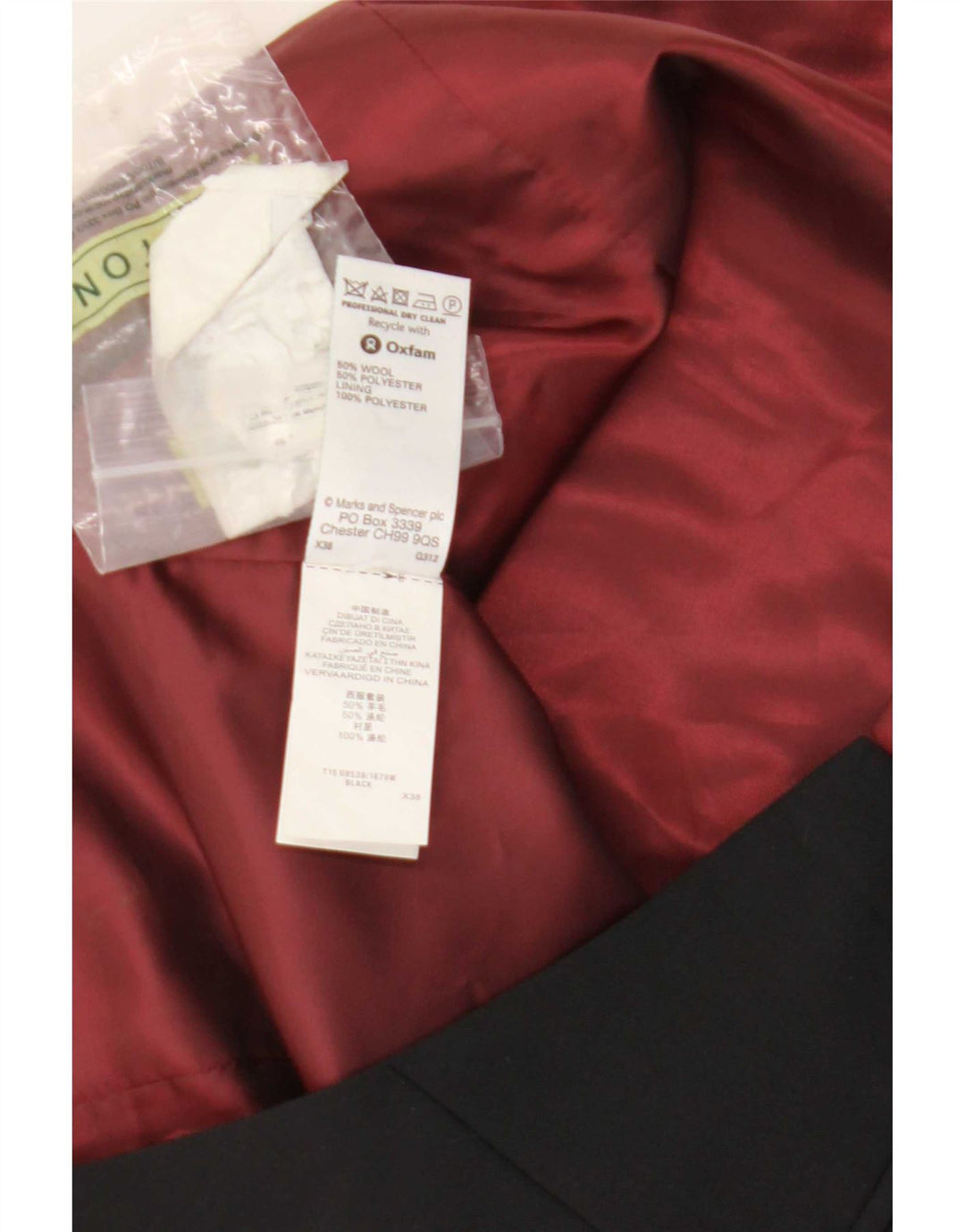 Marks & Spencer muški prsluk mali crni vuneni blokovi