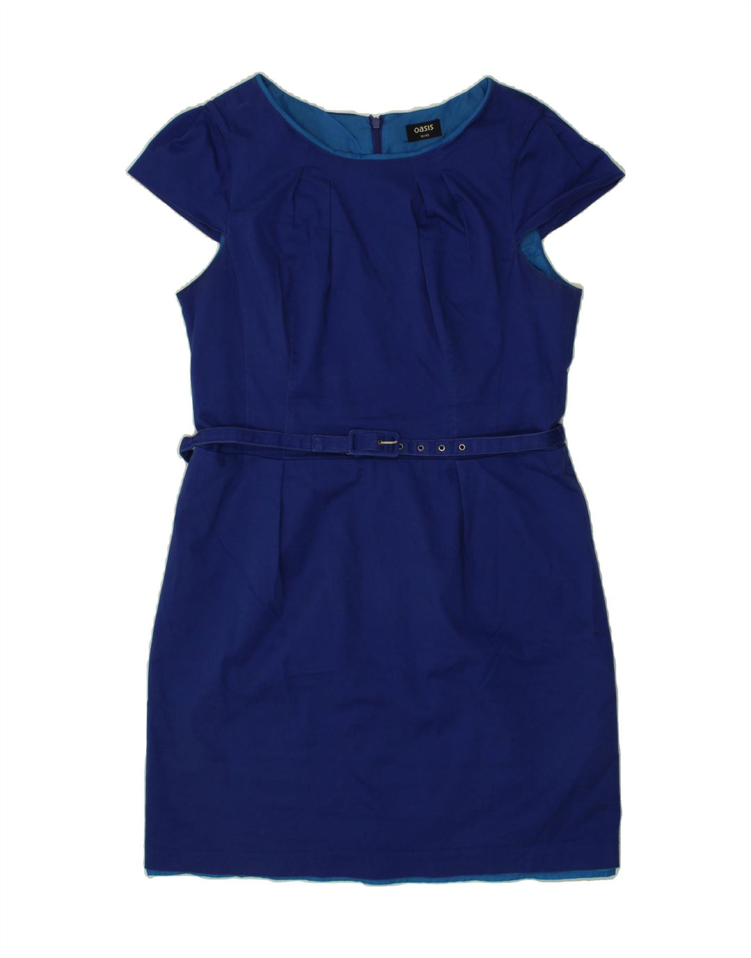 OASIS Womens Sheath Dress UK 16 Large  Blue Cotton Vintage Oasis and Second-Hand Oasis from Messina Hembry 