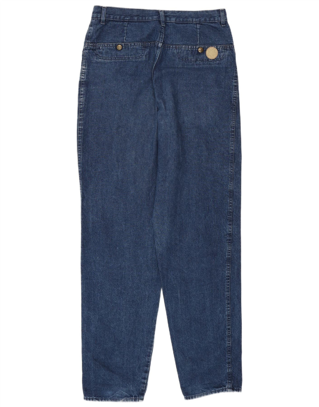 POP 84 Ženske sužene traperice visokog struka IT 48 XL W34 L32 Plavi pamuk