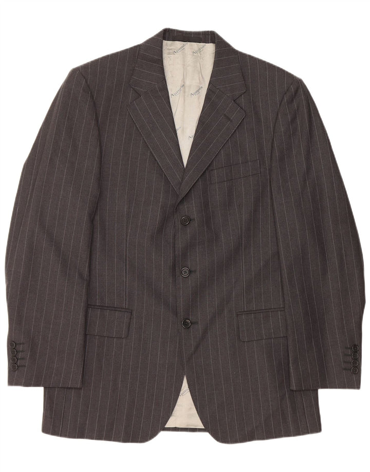 Aquascutum muška jakna sako s 3 gumba UK 40 Vunene velike sive pruge