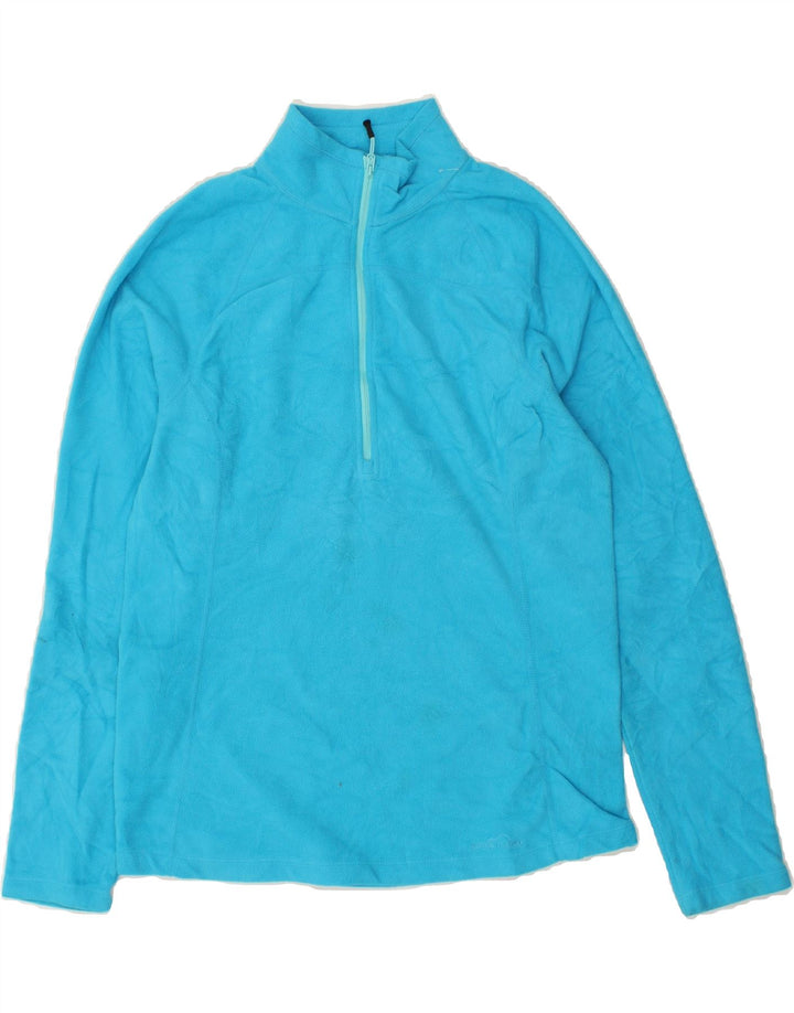 EDDIE BAUER Womens Zip Neck Fleece Jumper UK 16 Large Blue Polyester Vintage Eddie Bauer and Second-Hand Eddie Bauer from Messina Hembry 