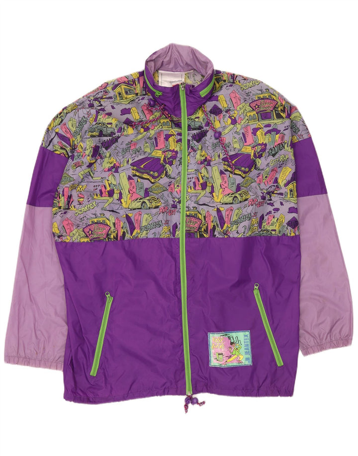 J JEANTEX muška kišna jakna širokog kroja UK 40 veliki ljubičasti blok