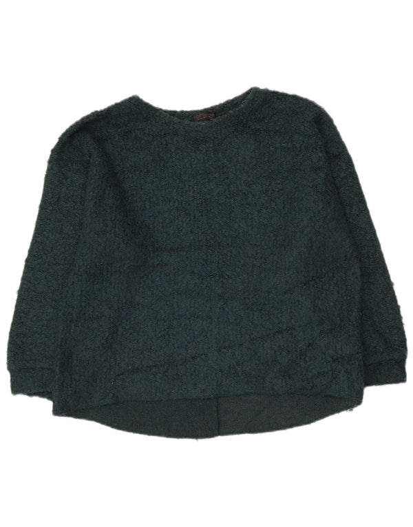 Topshop ženski džemper s 3/4 rukavima s brodskim izrezom UK 8 Mali zeleni akril